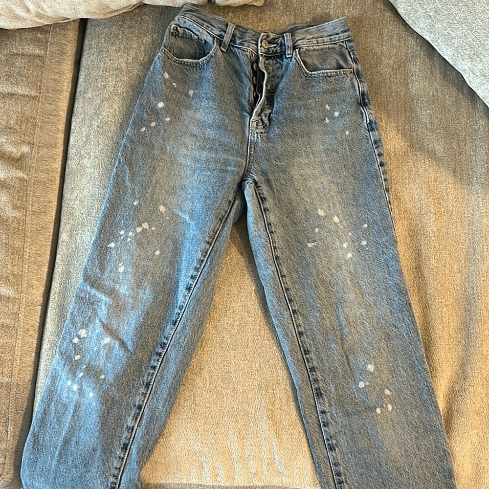 Pacsun splatter wash dad jeans